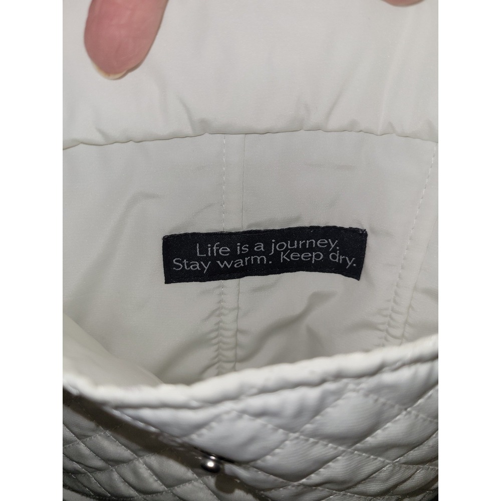 Gallery Womens White Quilted Snap Zip Front Utility Pristine Jacket Size XL - Picture 6 of 7